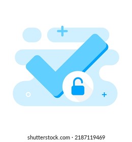 has been unlock, login success concept illustration flat design vector eps10. modern graphic element for landing page, empty state ui, infographic, icon