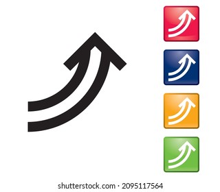 It has a glossy feel. Icon symbol illustration set of arrow rising to the right. Infographics