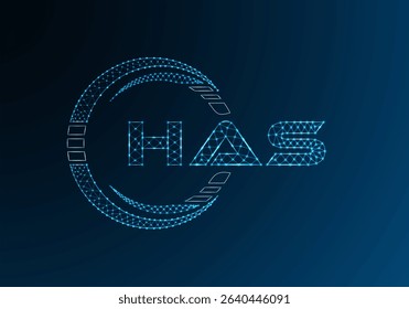 HAS low poly letter logo vector design. HAS lower poly logo design. 