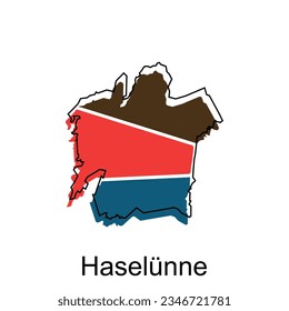 Haselunne City Map illustration. Simplified map of Germany Country vector design template