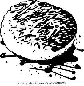 Hash browns, food, isolated, vintage drawing, vector illustration, black color