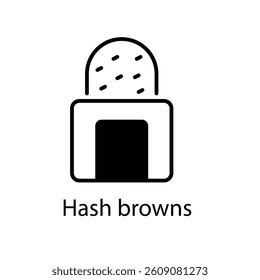 Hash browns vector icon stock illustration