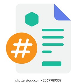 Hash Crypto and Blockchain icon illustration