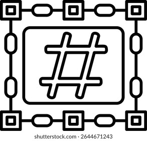 Design de ícone de estilo preenchido com hash