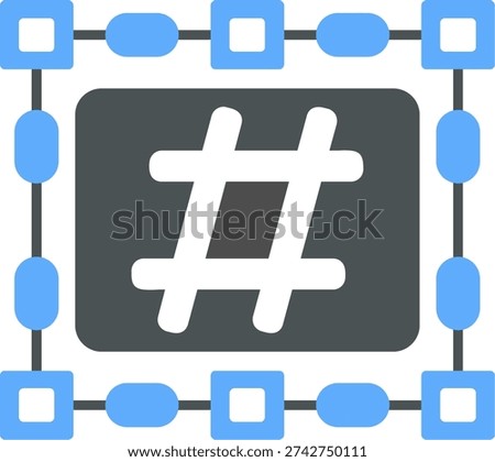 Hash Flat Style Icon Design