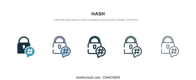 hash icon in different style vector illustration. two colored and black hash vector icons designed in filled, outline, line and stroke style can be used for web, mobile, ui