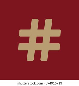 The hash icon. Hashtag symbol. Flat Vector illustration