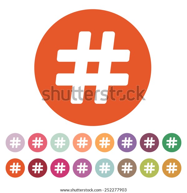 Hash Icon Hashtag Symbol Flat Vector Stock Vector (Royalty Free) 252277903