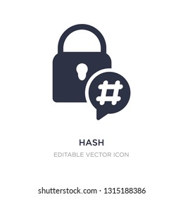hash icon on white background. Simple element illustration from Security concept. hash icon symbol design.