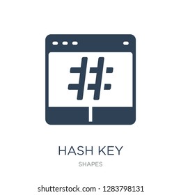 hash key icon vector on white background, hash key trendy filled icons from Shapes collection, hash key vector illustration