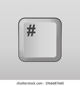 Hash keyboard button vector illustration.