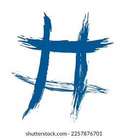 The hash on a white background is drawn by hand with a brush.