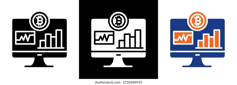 Hash Rate Icon Set Glyph Vector Illustration