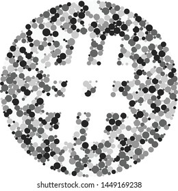 Hash Sharp sign color distributed circles dots illustration