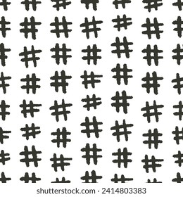 Signo Hash Monocromo Vector Patrón sin inconvenientes