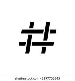 Símbolo de hash icono de etiqueta negro. ilustración vectorial sobre fondo blanco