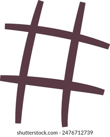 Hash Symbol Line Vector Illustration