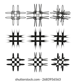 Raster für Hashsymbole. Geometrisches abstraktes Muster. Quadratische Hashtag-Abbildung. Vektorgrafik. EPS 10.