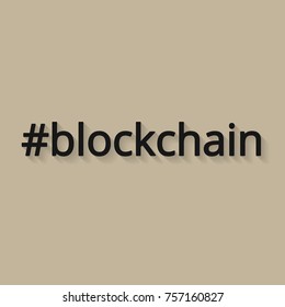The hash tag blockchain with shadow in flat style
