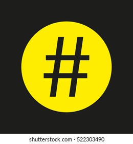 hash tag, grille, badge number, pop, vector icon, eps10
