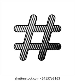 Icono de etiqueta hash, Ilustración de imagen del vector de etiqueta