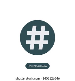 Hash tag Icon Vector on white background  