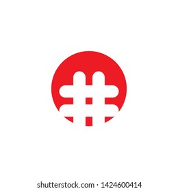 Hash tag logo icon inspiration vector template
