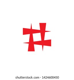 Hash tag logo icon inspiration vector template