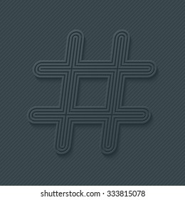 Símbolo de contorno de etiqueta hash. EPS10 vectores.