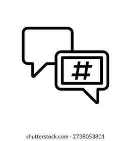 Hash tag post Icon, Line Vector graphics