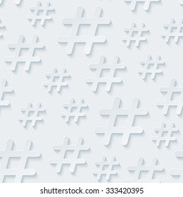 Hash Tag Seamless 3d Pattern. Vector EPS10.