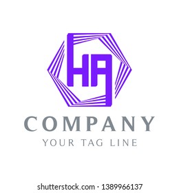 HA-shaped HA logo, purple, logo template