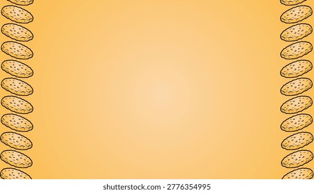 Hashbrown pattern illustration. Potato snack repeat background. Crispy fried texture design. Breakfast food minimal style. Fastfood wrapping surface.