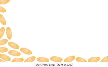 Hashbrown pattern illustration. Potato snack repeat background. Crispy fried texture design. Breakfast food minimal style. Fastfood wrapping surface.