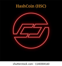 HashCoin (HSC) cryptocurrency symbol. Vector illustration eps10 isolated on black background