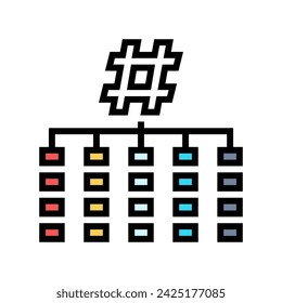 hashing algorithm color icon vector. hashing algorithm sign. isolated symbol illustration