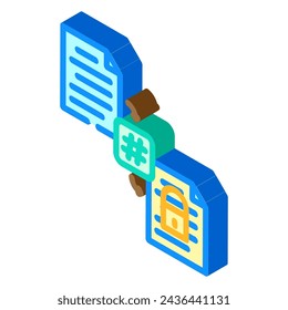 hashing algorithm isometric icon vector. hashing algorithm sign. isolated symbol illustration