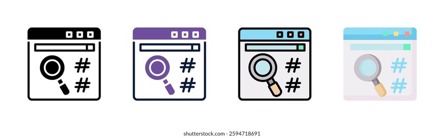 Hashing Icon Element For Design