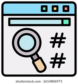 Hashing Icon Element For Design