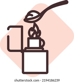 Hashish addiction, illustration, vector on a white background.