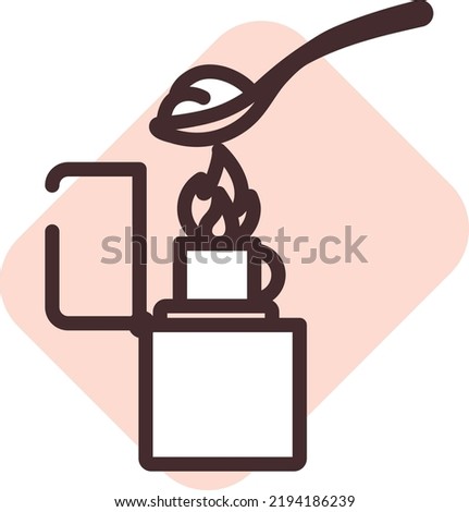 Hashish addiction, illustration, vector on a white background.