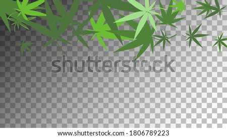 Hashish Illustration. Hemp Concept. Green Organic Production.  Medical Grass Texture. Transparent Marijuana Background.  Abstract  Hashish Illustration. Yellow Agriculture Collection. 
