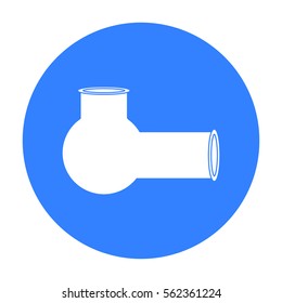 Hashish pipe icon in black style isolated on white background. Drugs symbol stock vector illustration.
