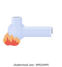 Hashish pipe icon in cartoon style isolated on white background. Drugs symbol stock vector illustration.