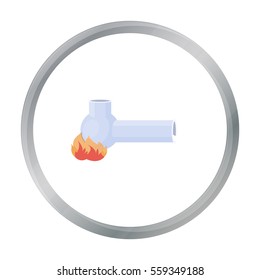 Hashish pipe icon in cartoon style isolated on white background. Drugs symbol stock vector illustration.