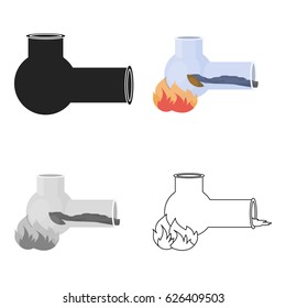 Hashish pipe icon in cartoon style isolated on white background. Drugs symbol stock vector illustration.