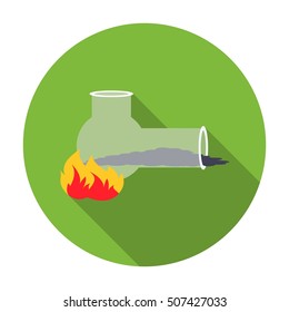 Hashish pipe icon in flat style isolated on white background. Drugs symbol stock vector illustration.