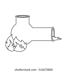 Hashish pipe icon in outline style isolated on white background. Drugs symbol stock vector illustration.