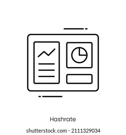 hashrate icon. Outline style icon design isolated on white background