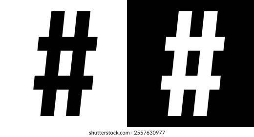 Hashtag Black Fill Icon minimalist vector illustration ,simple transparent graphic element .Isolated on white background in eps 10.